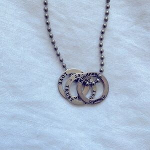 Affirmation washer pendants  kindness love trust